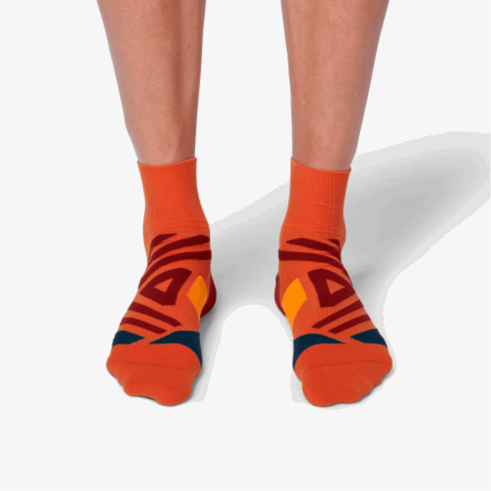 Calzino Medio Su Running Ruggine-navy