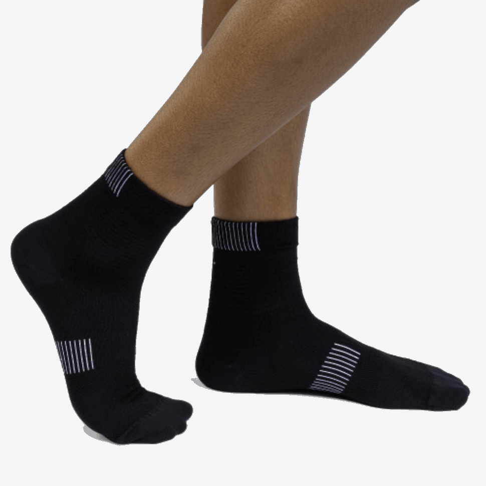 Calzino Ultraleggero Nero-bianco Da Running