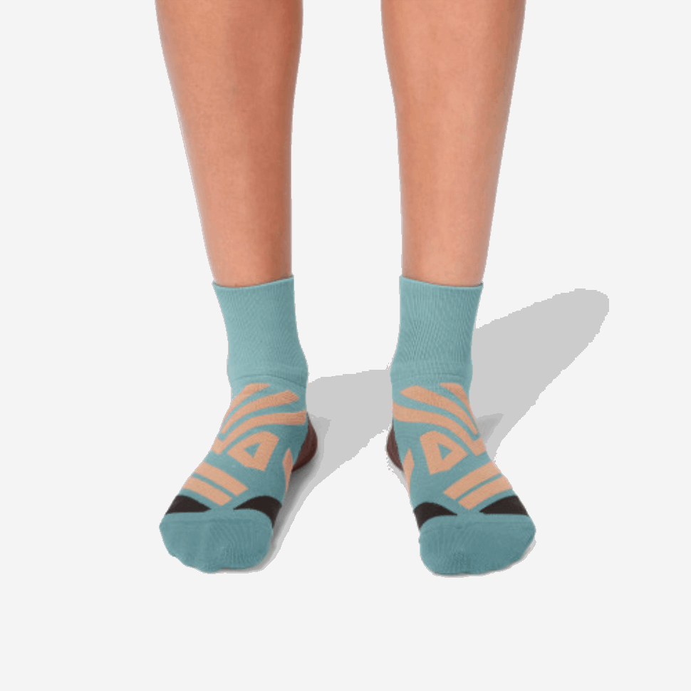 Calzino Medio Mare-rosato Su Running