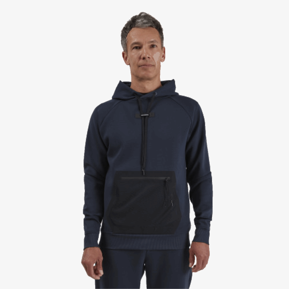 Felpa Con Cappuccio Navy In Esecuzione