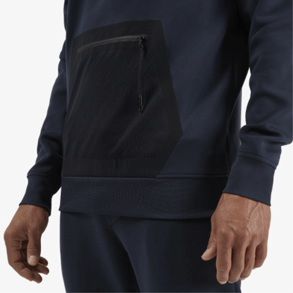 Felpa Con Cappuccio Navy In Esecuzione