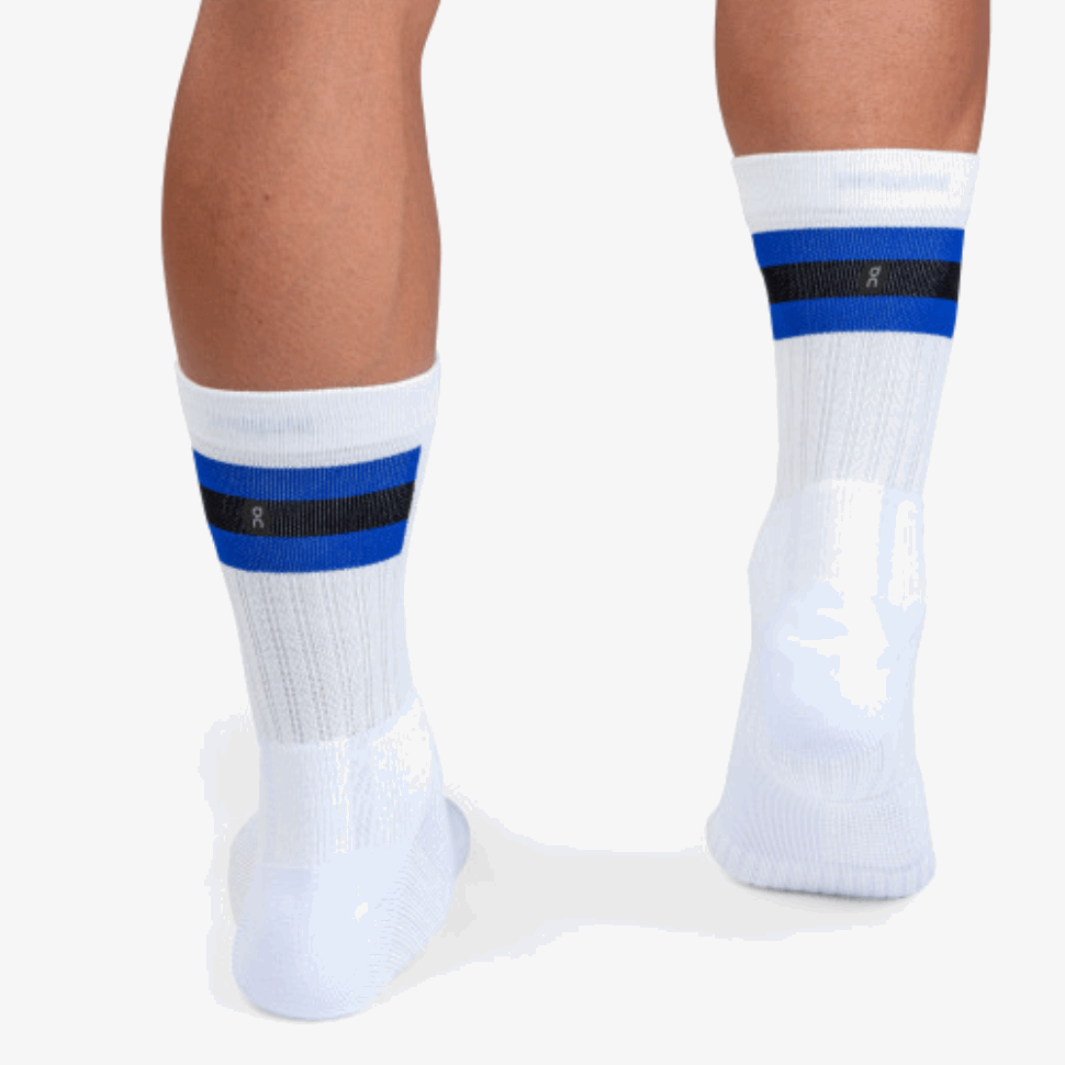 Calzino Da Tennis Bianco-indaco Su Corsa