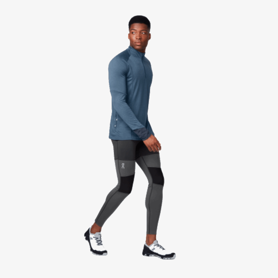 Collant Lungo Nero-ombra Sulla Corsa