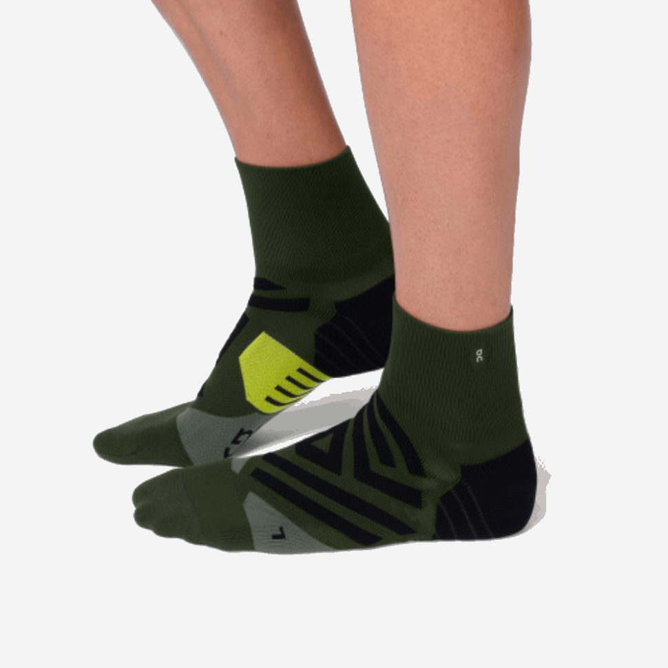 Mezzo Calzino Jungle-lime Sulla Corsa