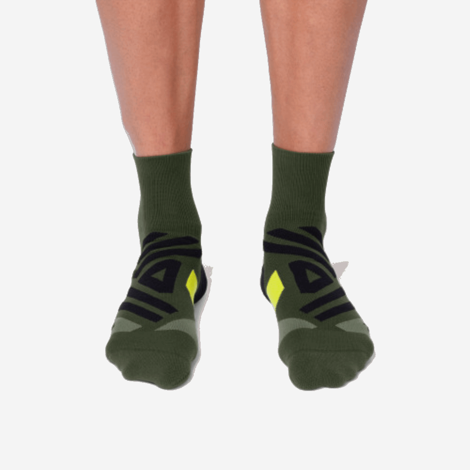 Mezzo Calzino Jungle-lime Sulla Corsa