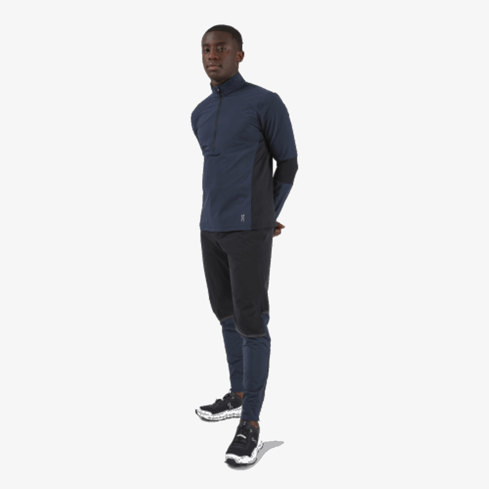 Pantaloni Impermeabili Sul Running Nero-navy