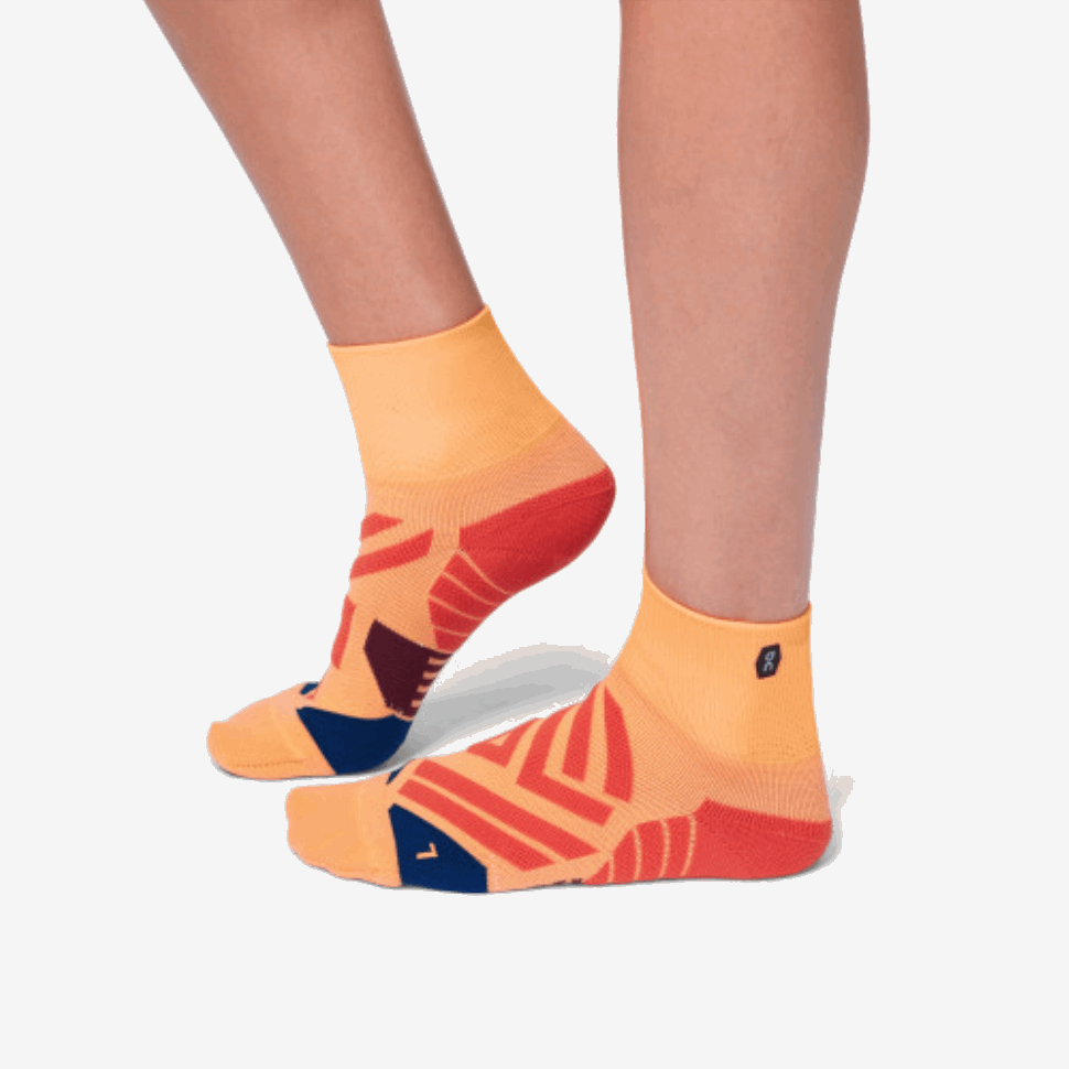 Calzino Medio Su Running Coral-navy